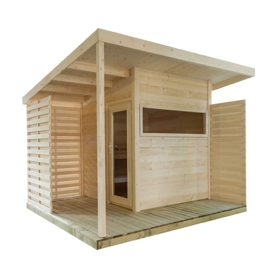 屋外北欧の小ぎれいな木の6人の遠赤外線のサウナの小屋